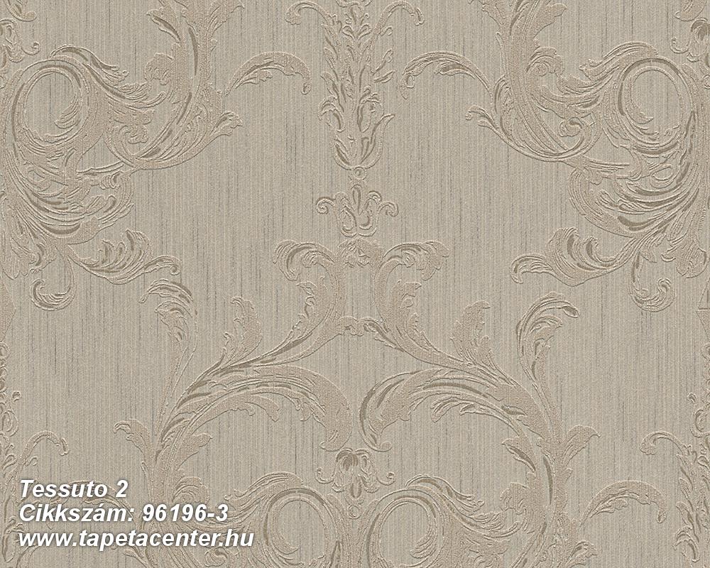 Barokk-klasszikus,valódi textil,barna,szürke,gyengén mosható,vlies tapéta 